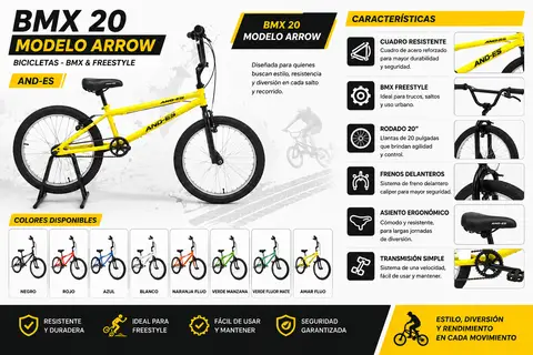 BMX & FREESTYLE - BMX 20 MODELO ARROW - AZUL