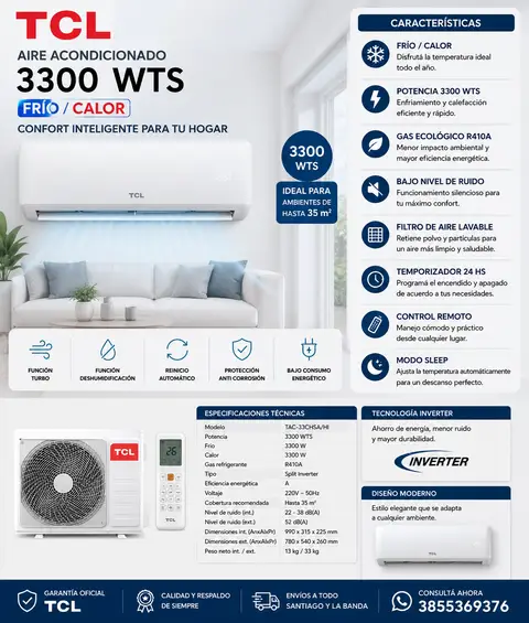 AIRE ACONDICIONADO 33000 WTS