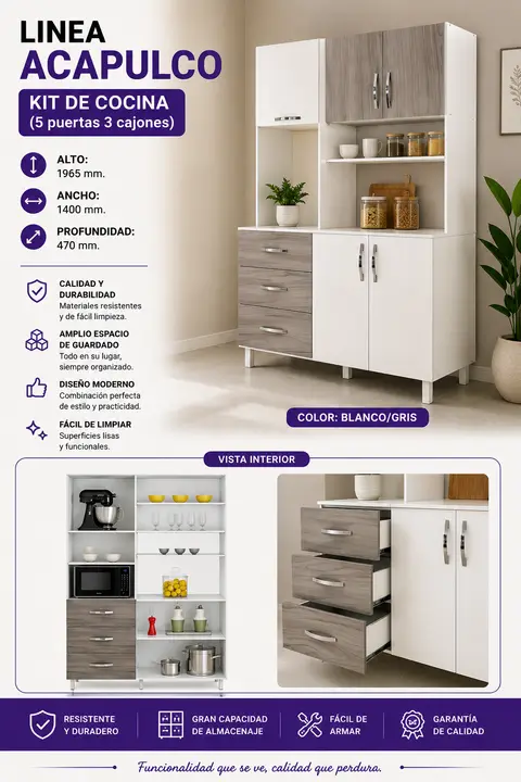 KIT DE COCINA 5 PUERTAS
