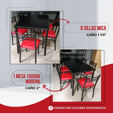 MESA 150*80 + 6 SIILAS MICA