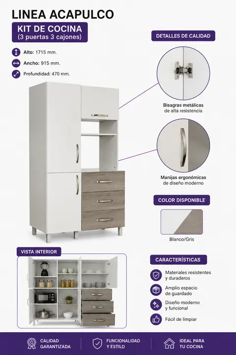 KIT DE COCINA 3 PUERTAS